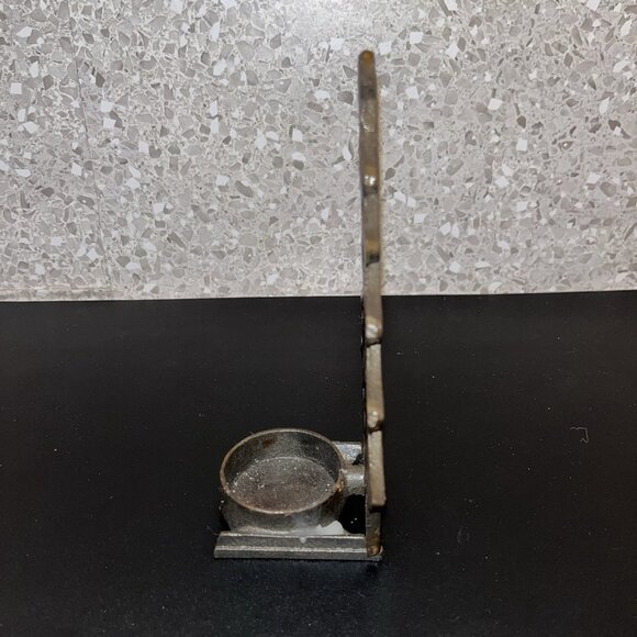 Cast Iron & Stained Glass Christmas Tree Candle Holder 6" Vintage - Picture 6 of 7